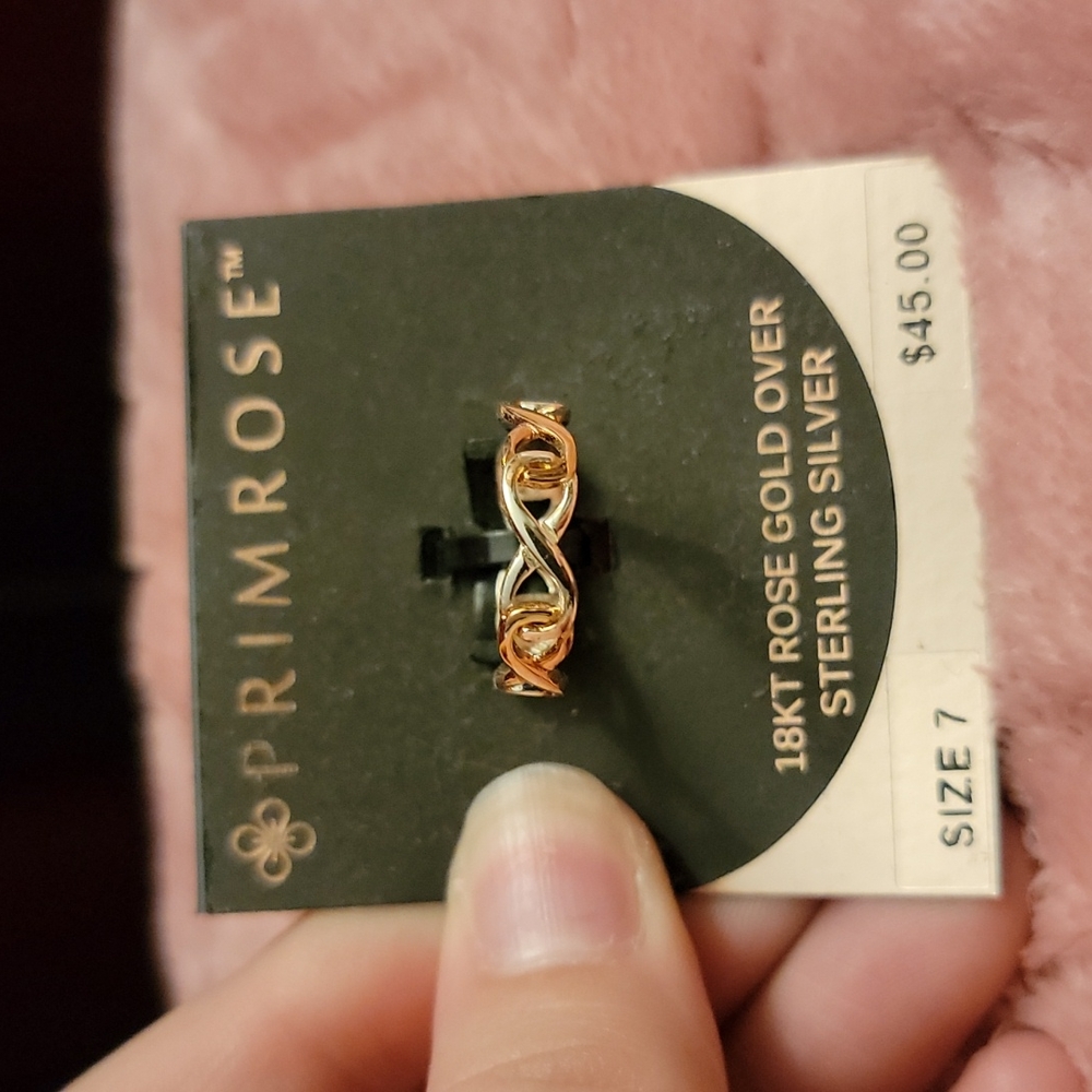 Rose gold and sterling silver ring Primrose